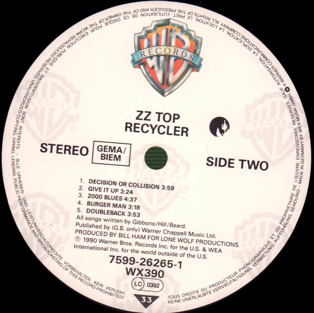 ZZ Top - Recycler - Lp