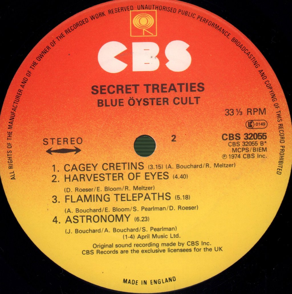 Blue Oyster Cult - Secret Treaties - Lp