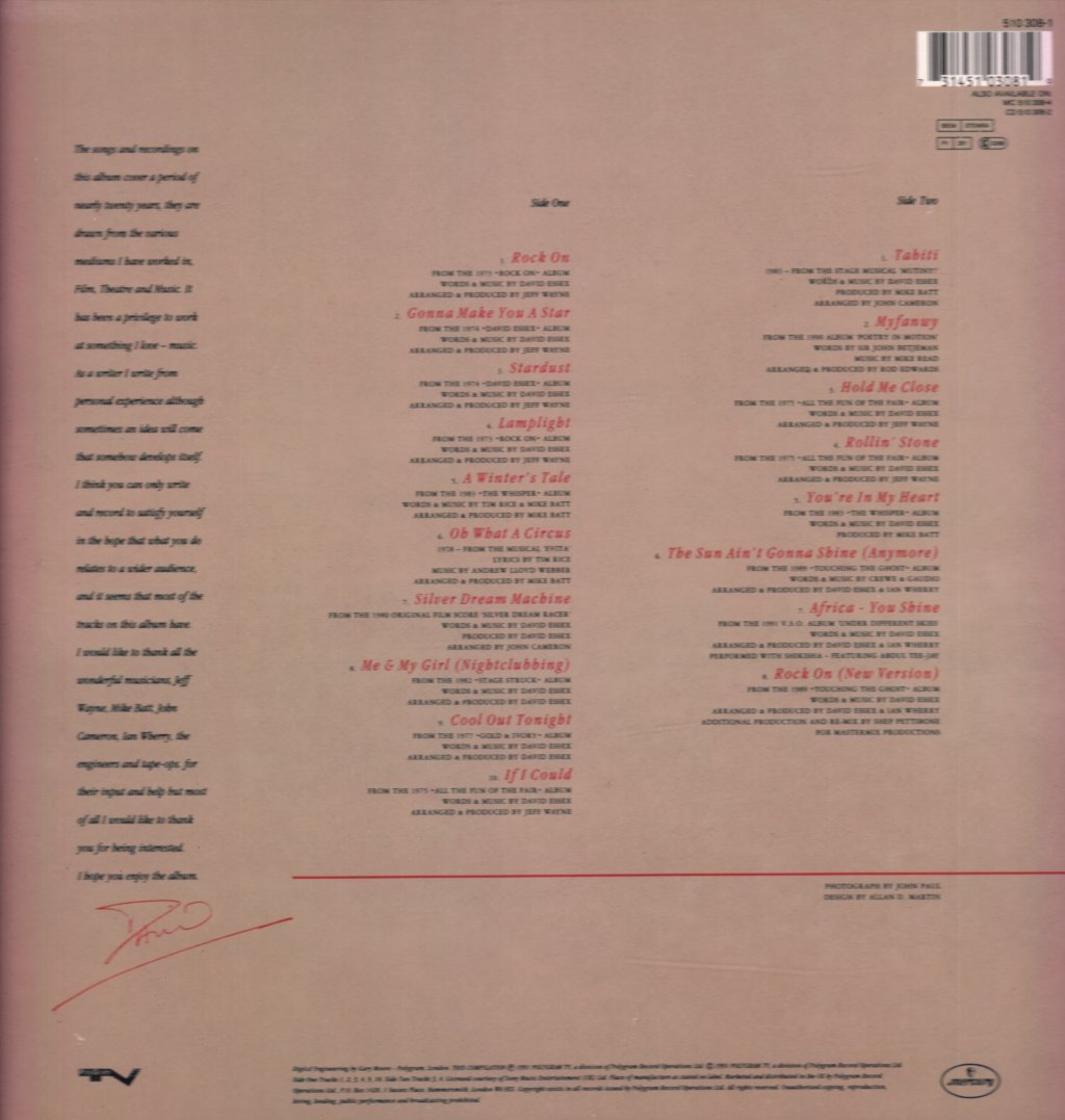 David Essex - His Greatest Hits - Lp
