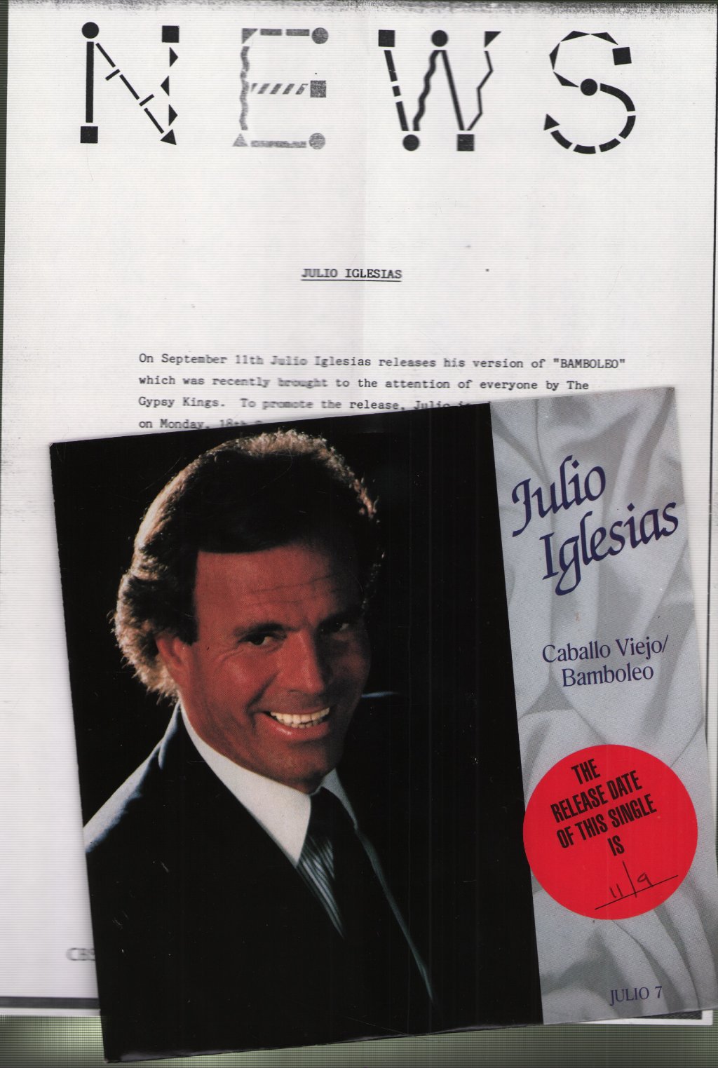 Julio Iglesias - Caballo Viejo/Bamboleo - 7 Inch