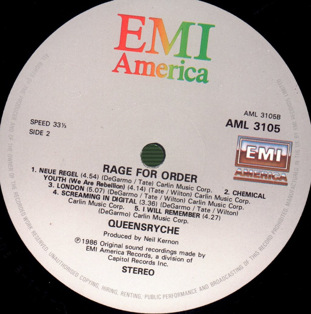 Queensryche - Rage For Order - Lp