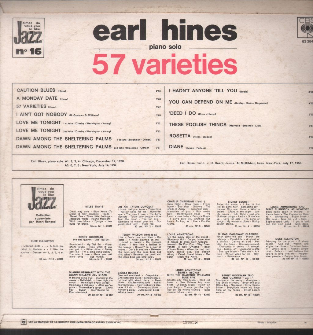 Earl Hines - 57 Varieties - Lp