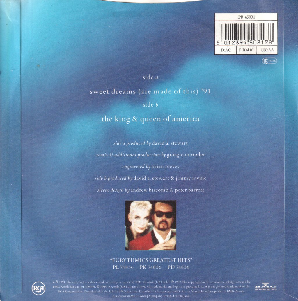 Eurythmics - Sweet Dreams 91 - 7 Inch