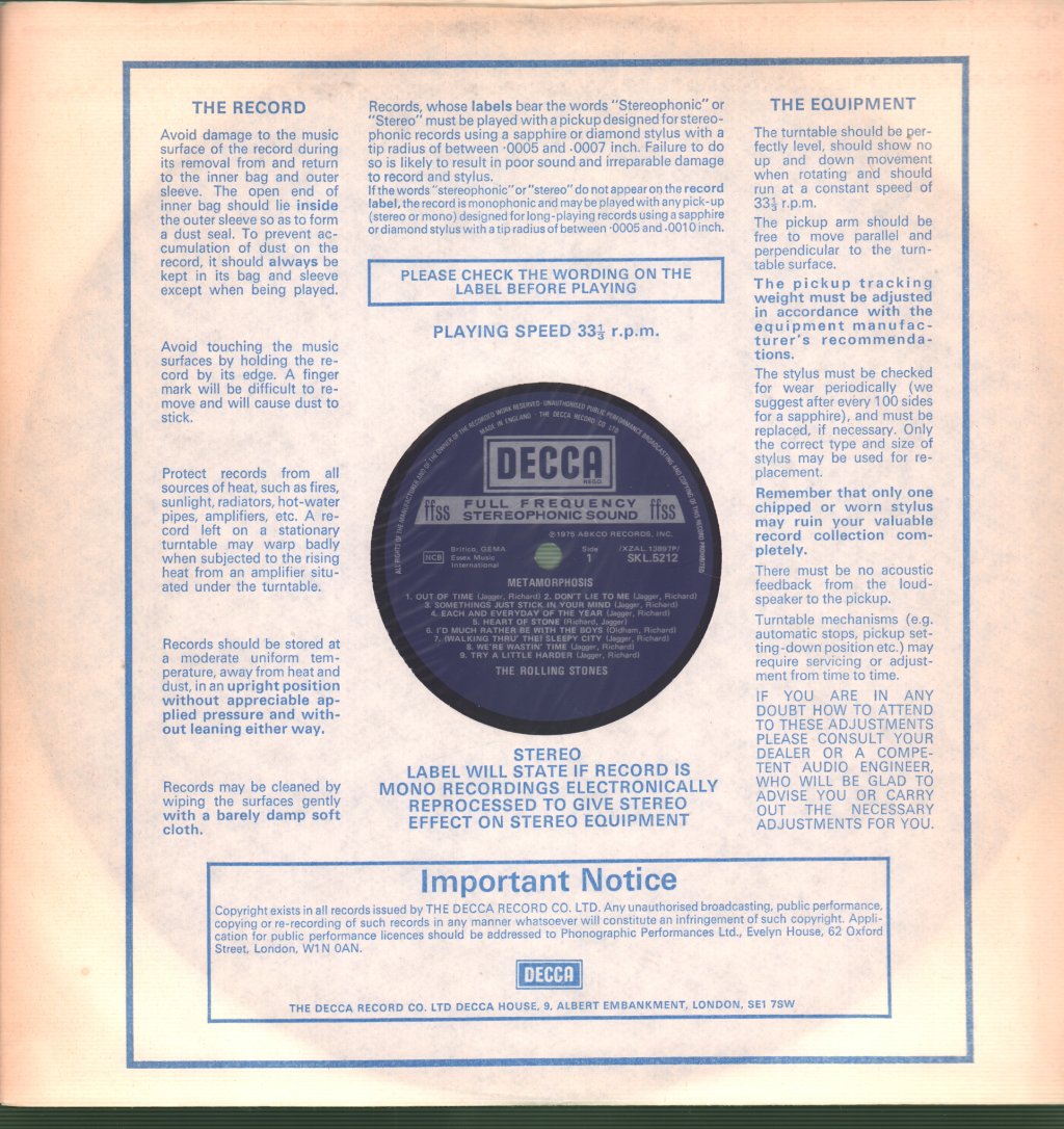 Rolling Stones - Metamorphosis - Lp