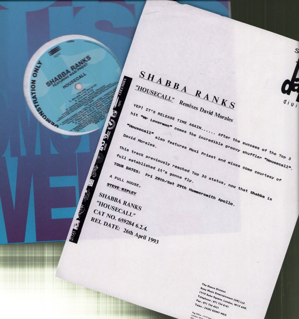 Shabba Ranks - Housecall / Pirates Anthem - 12 Inch