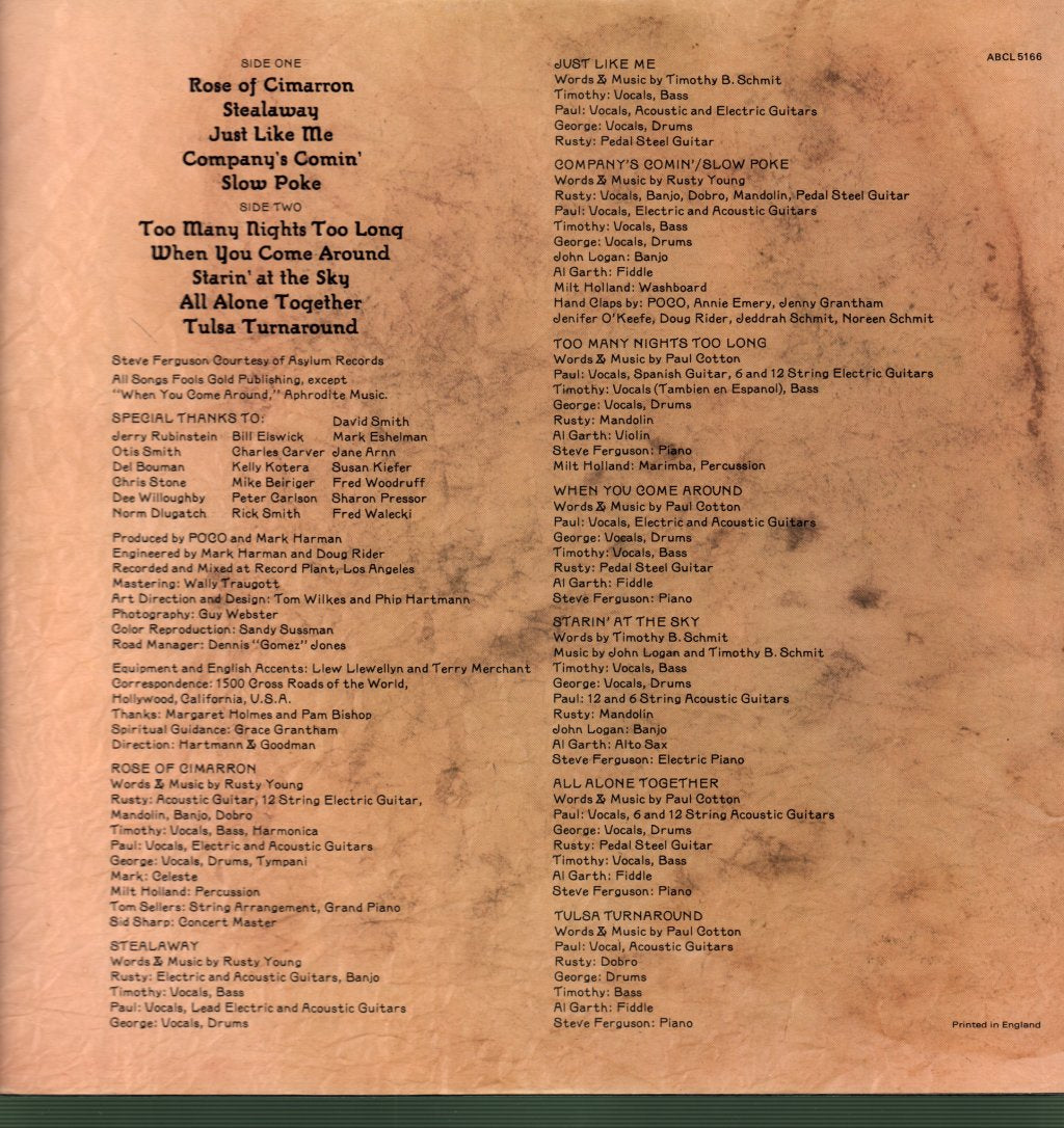 Poco - Rose Of Cimarron - Lp