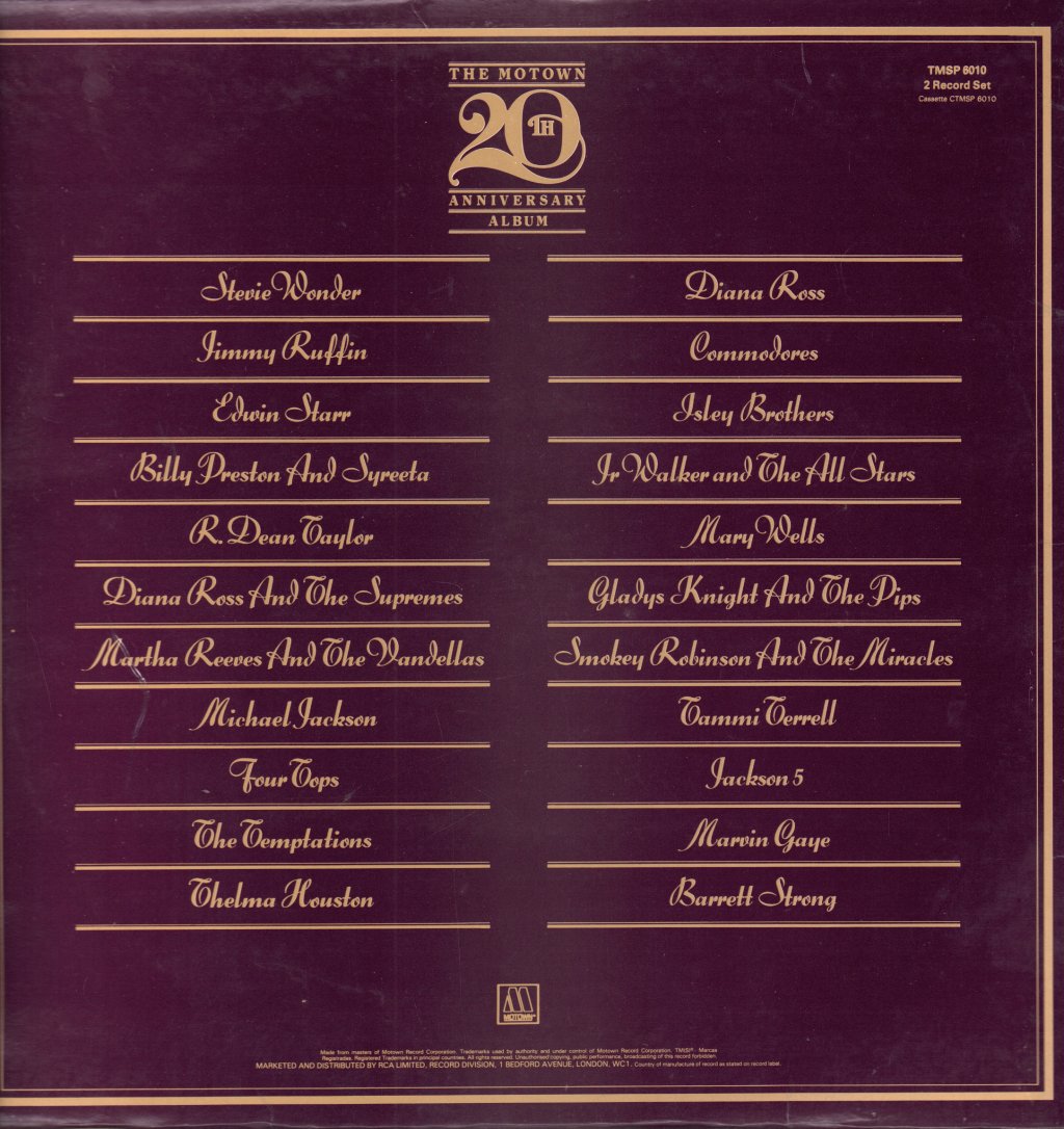 Various Artists - Motown 20th Anniversary Album - Double Lp