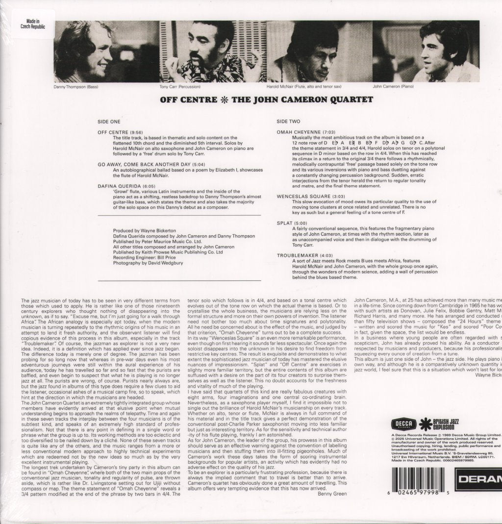 John Cameron Quartet - Off Centre - Lp