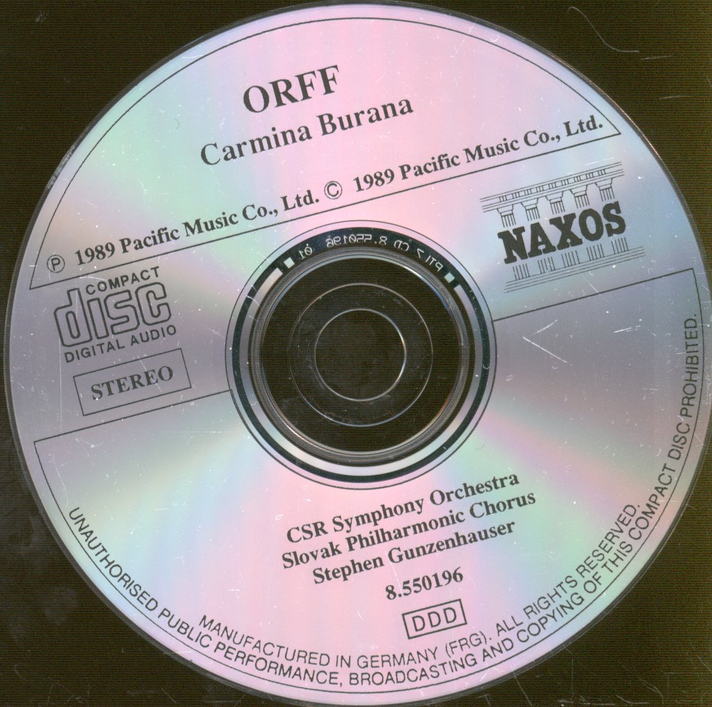 Slovak Philharmonic Chorus, CSR Symphony Orchestra, Stephen Gunzenhauser - Orff - Carmina Burana - Cd