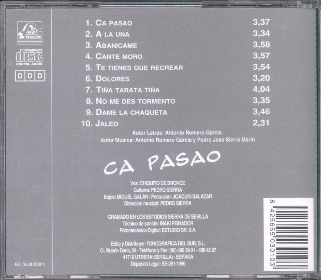 Chiquito De Bronce - Ca Pasao - Cd