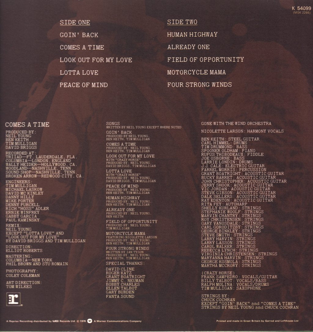 Neil Young - Comes A Time - Lp