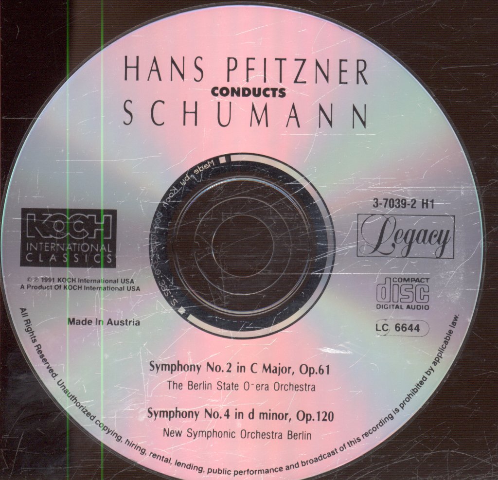 Hans Pfitzner, New Symphonic Orchestra Berlin - Hans Pfitzner Conducts Robert Schuman - Cd