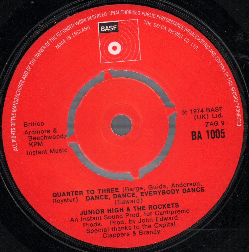 Junior High And The Rockets - Quarter To Three / Dance Dance Everybody Dance - 7 Inch