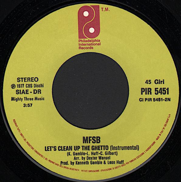 Philadelphia International All Stars - Let's Clean Up The Ghetto - 7 Inch