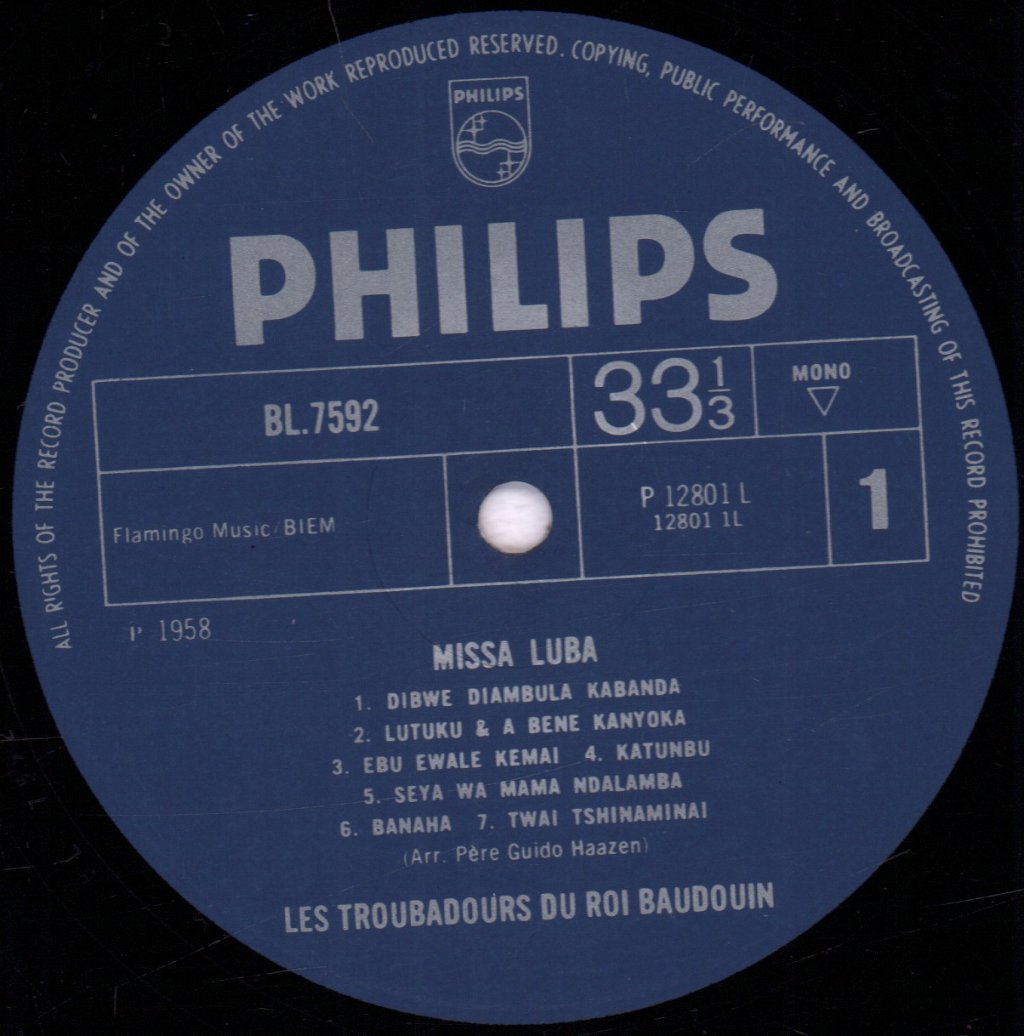 Les Troubadours Du Roi Baudouin - Missa Luba - Lp