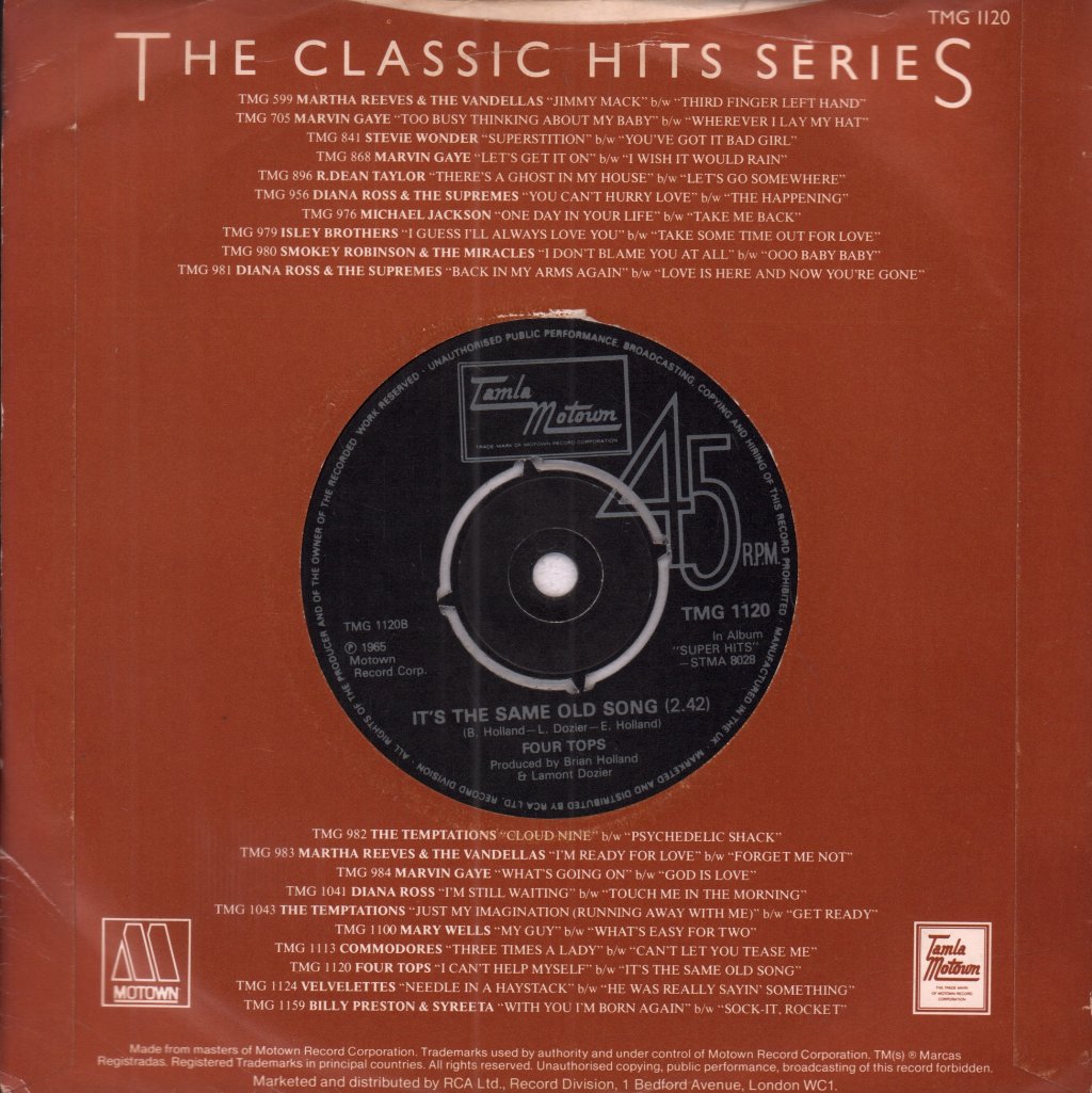 Four Tops - I Can't Help Myself - 7 Inch