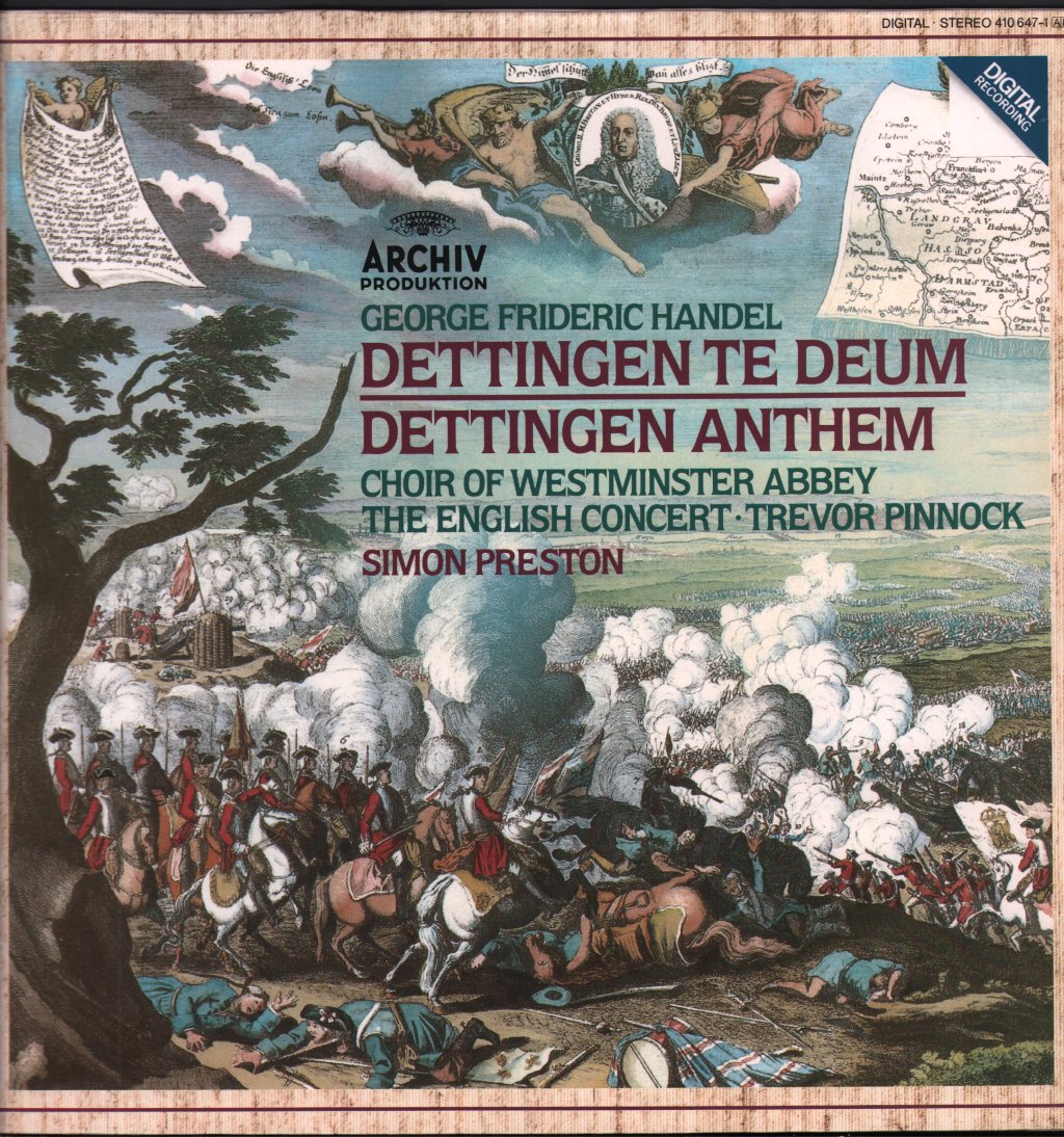Simon Preston / Choir Of Westminster Abbey / English Concert / Trevor Pinnock - George Frideric Handel - Dettingen Te Deum / Dettingen Anthem - Lp
