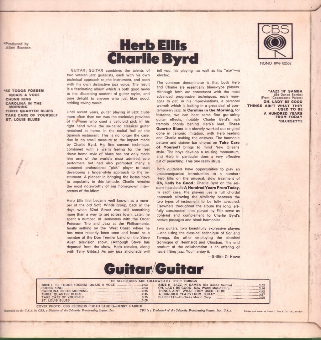 Herb Ellis and Charlie Byrd - Guitar / Guitar - Lp