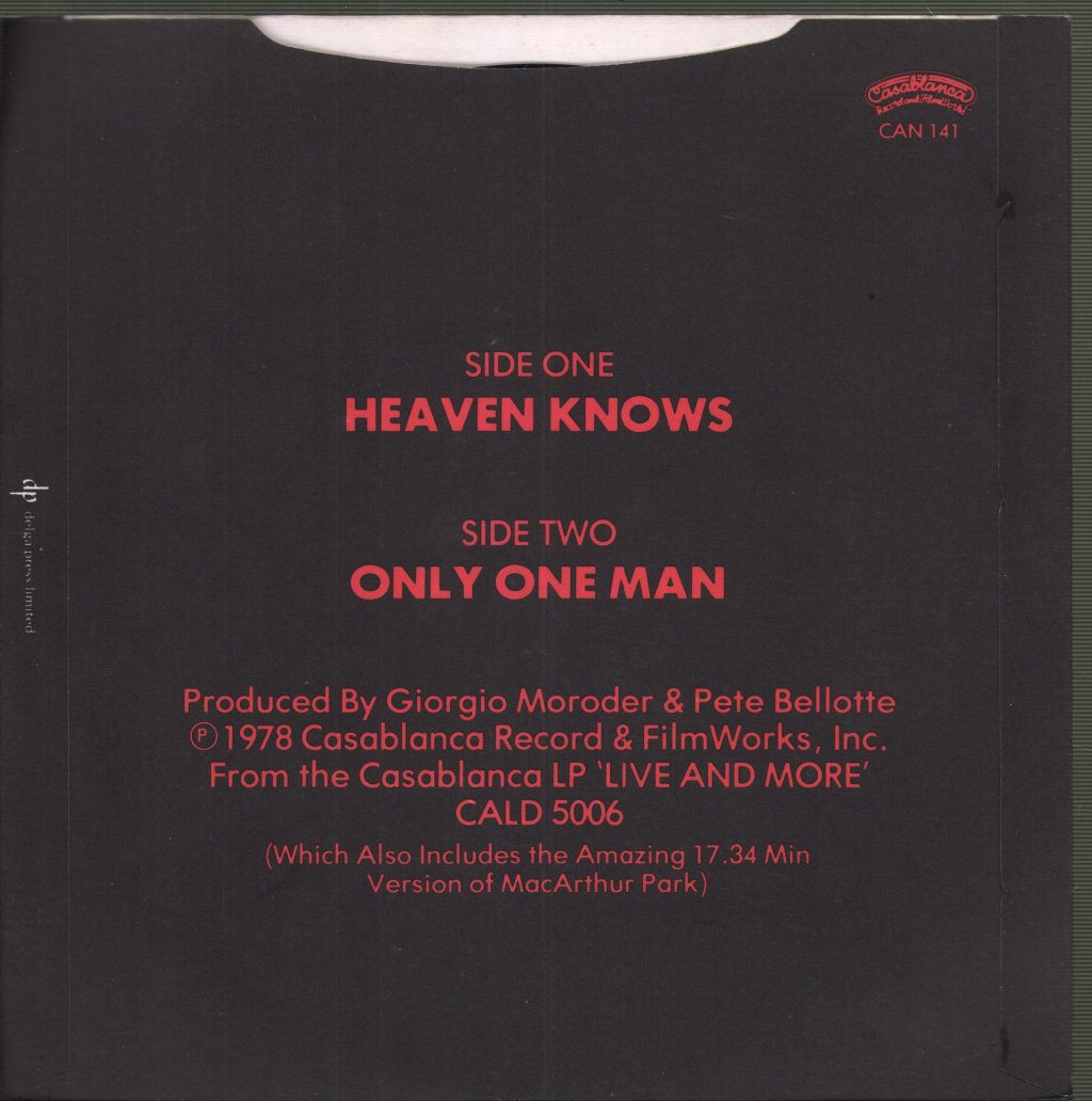 Donna Summer - Heaven Knows - 7 Inch