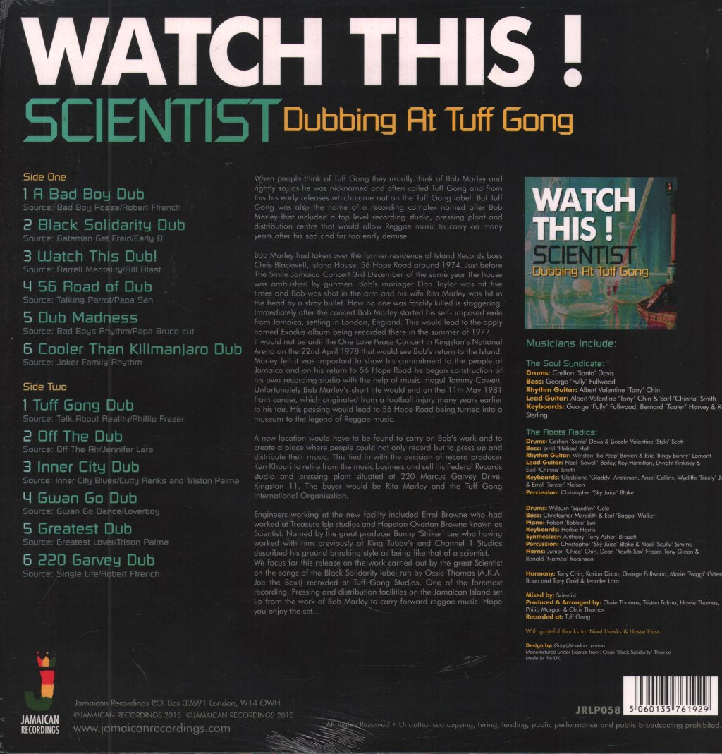 Scientist - Watch This' Dubbing At Tuff Gong - Lp
