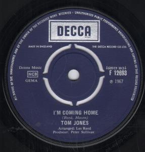 Tom Jones - I'm Coming Home - 7 Inch