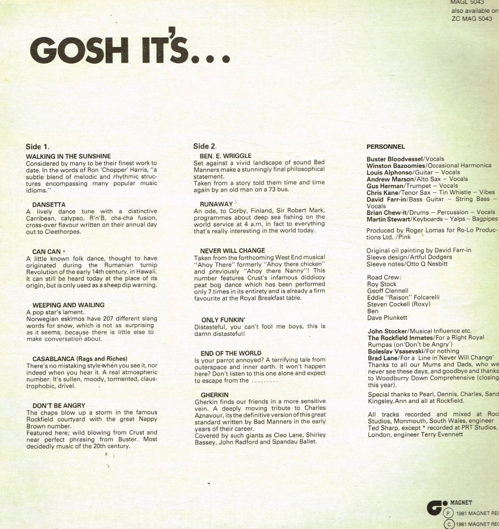 Bad Manners - Gosh It's - Lp