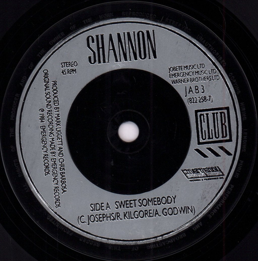 Shannon - Sweet Somebody - 7 Inch