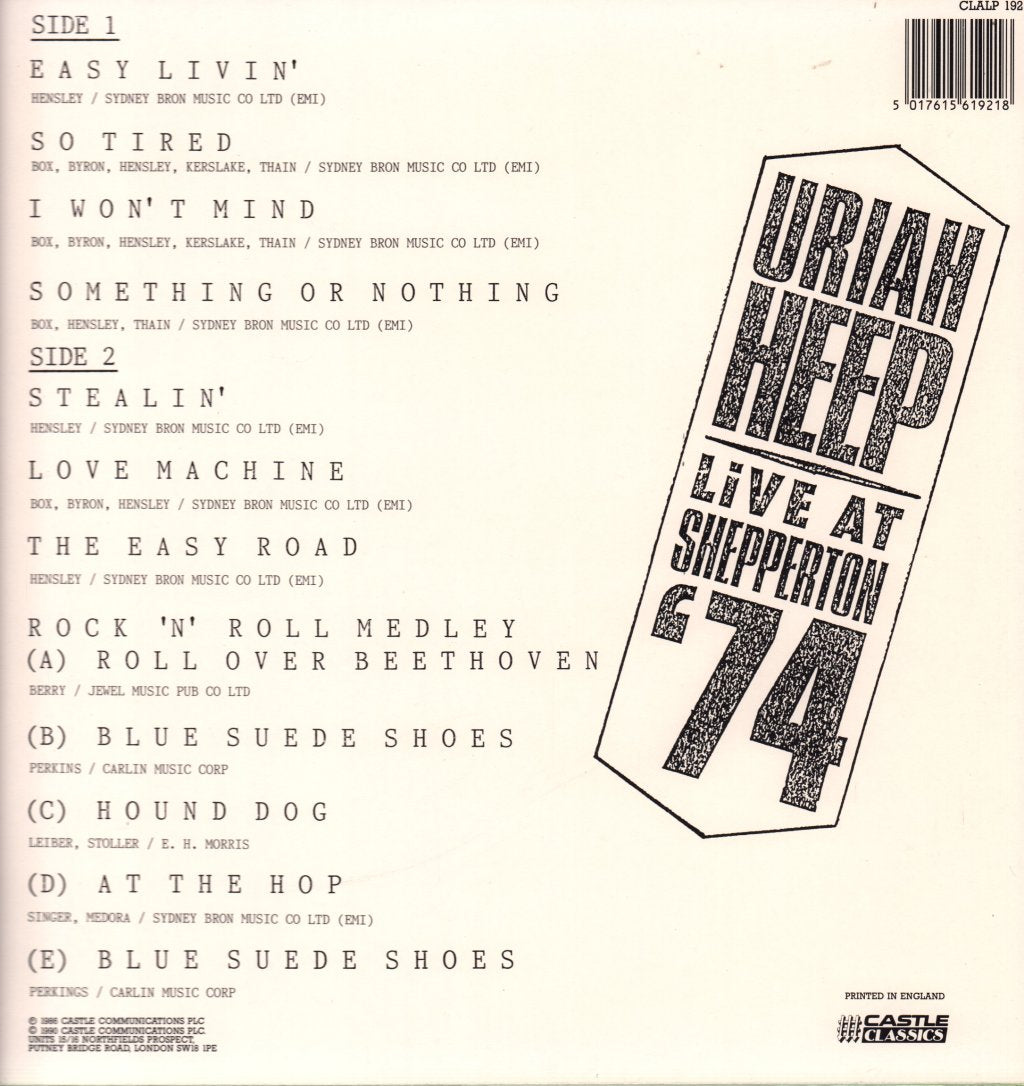 Uriah Heep - Live At Shepperton '74 - Lp