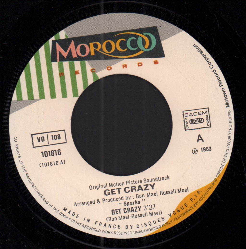 Sparks - Get Crazy - 7 Inch