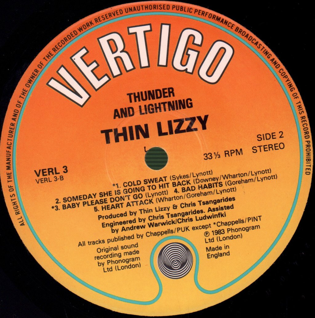 Thin Lizzy - Thunder And Lightning - Lp