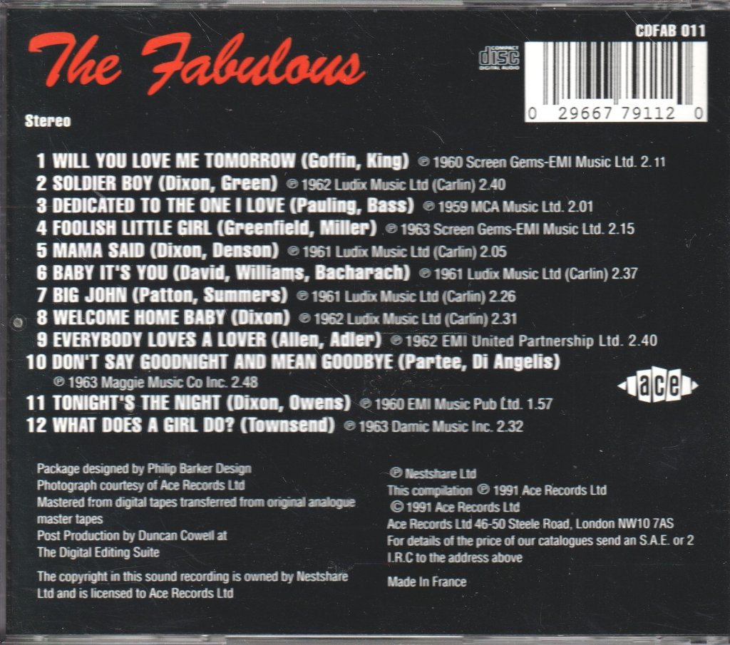 Shirelles - Fabulous - Cd