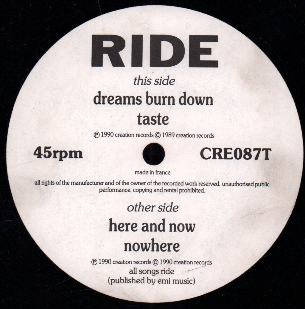 Ride - Dreams Burn Down - 12 Inch
