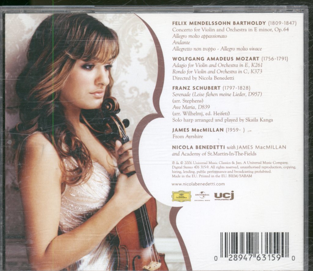 Nicola Benedetti - Mendelssohn / MacMillan / Mozart - Cd