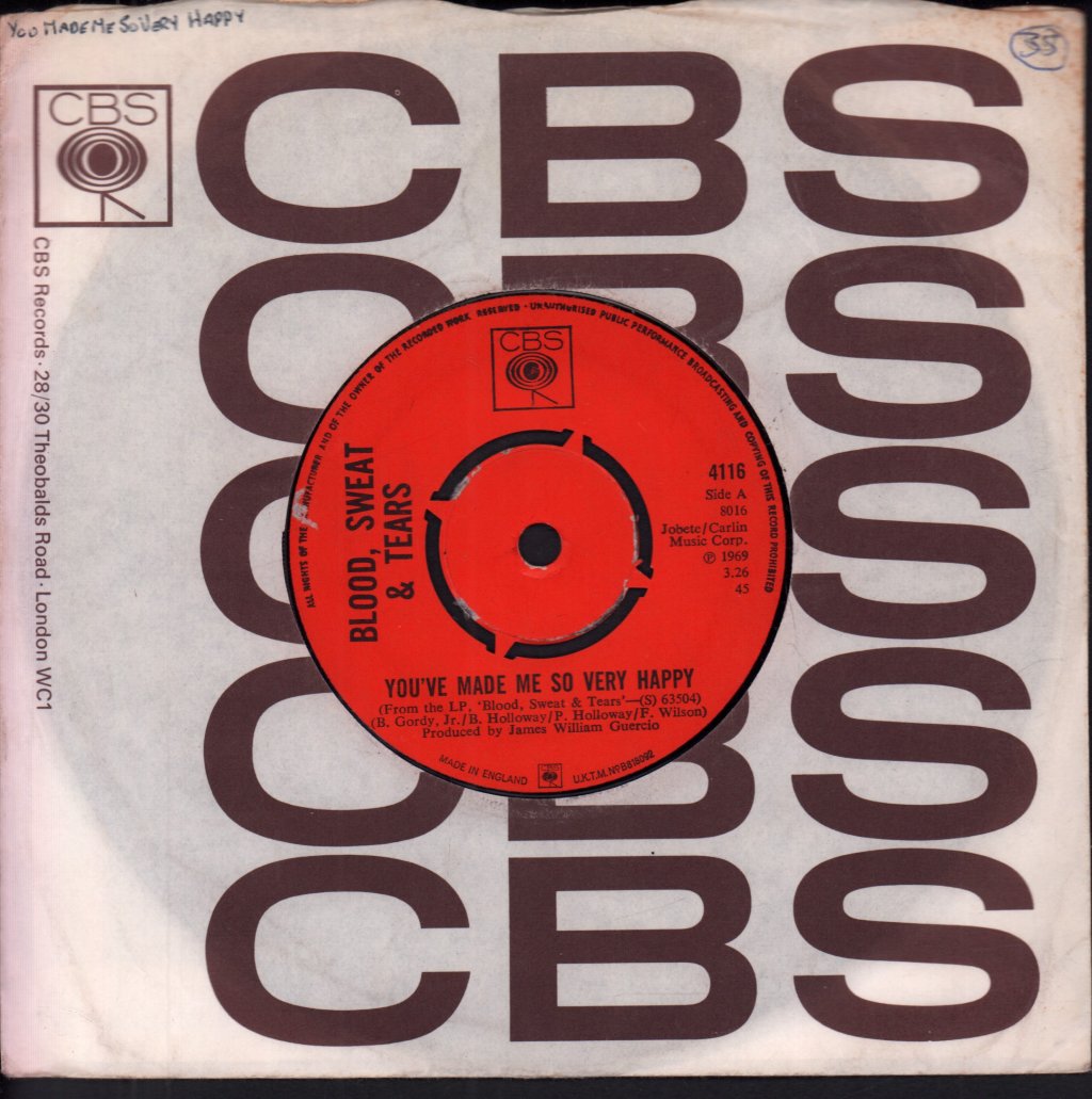 Blood Sweat And Tears - You've Made Me So Very Happy - 7 Inch