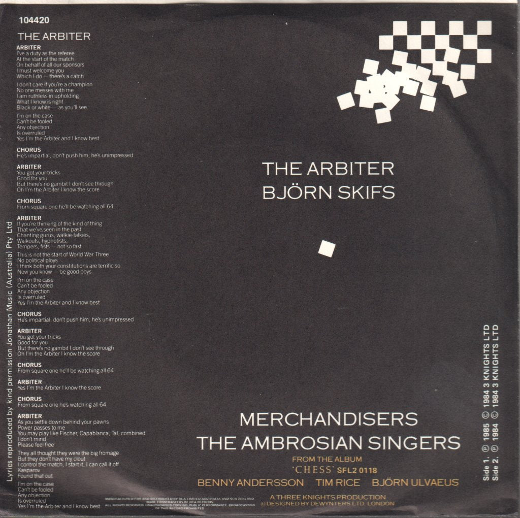 Bjorn Skifs - Arbiter - 7 Inch