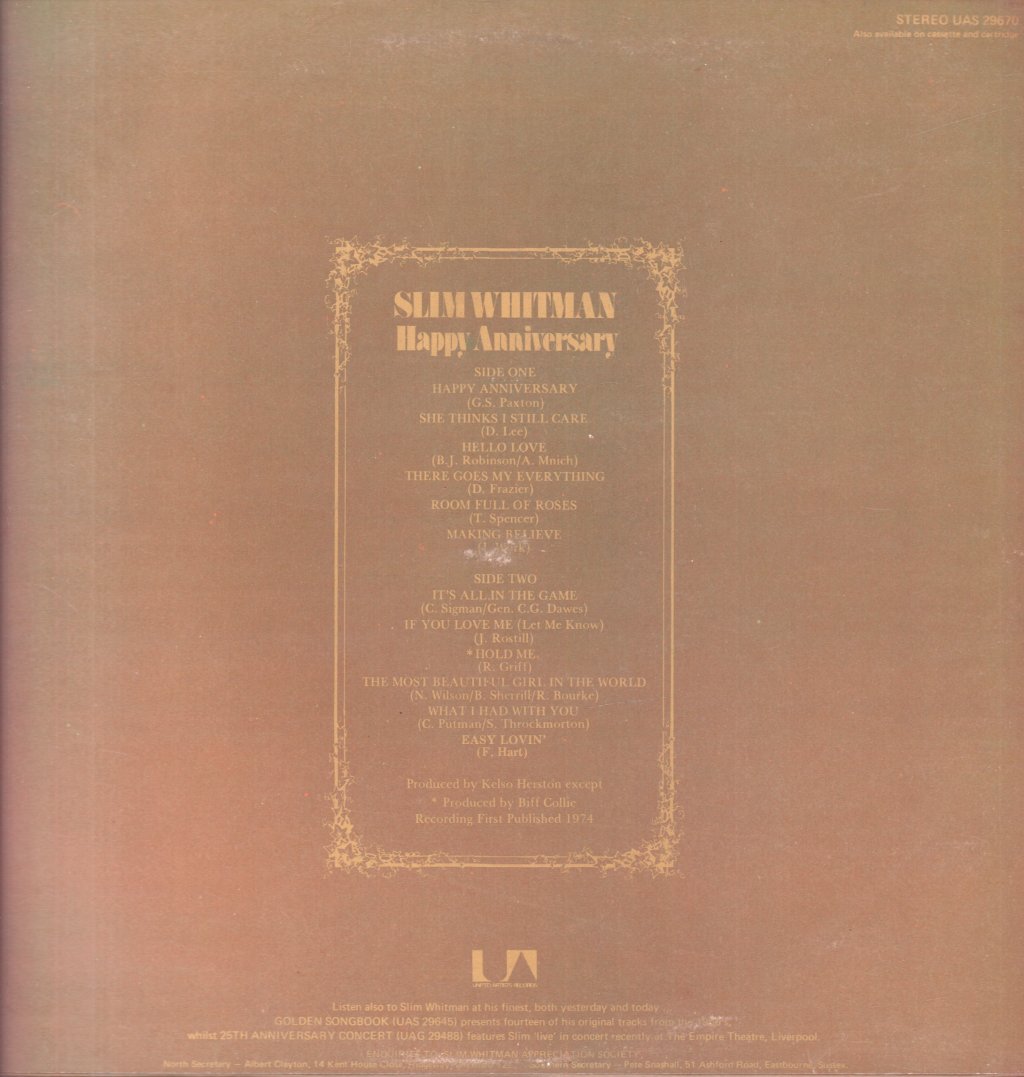 Slim Whitman - Happy Anniversary - Lp