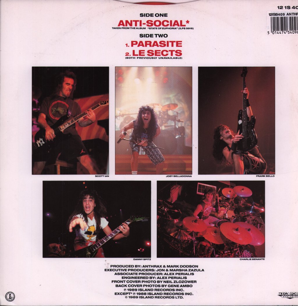 Anthrax - Anti-Social - 12 Inch
