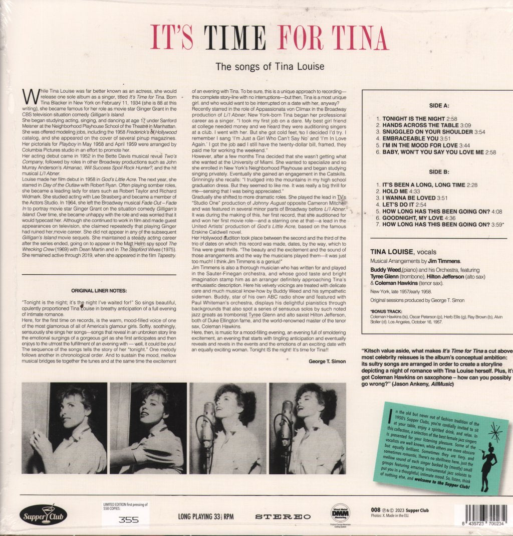 Tina Louise - It's Time For Tina - the Songs of Tina Louise - Lp