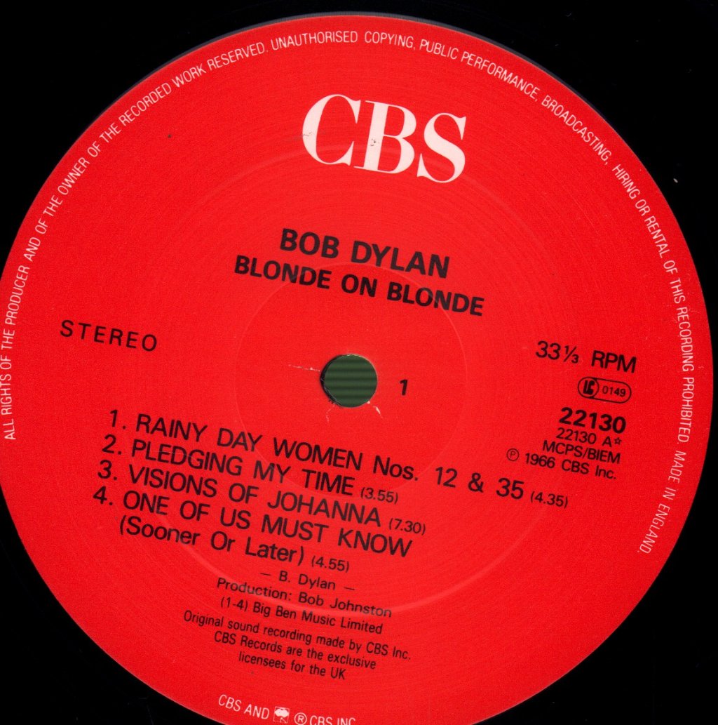 Bob Dylan - Blonde On Blonde - Double Lp
