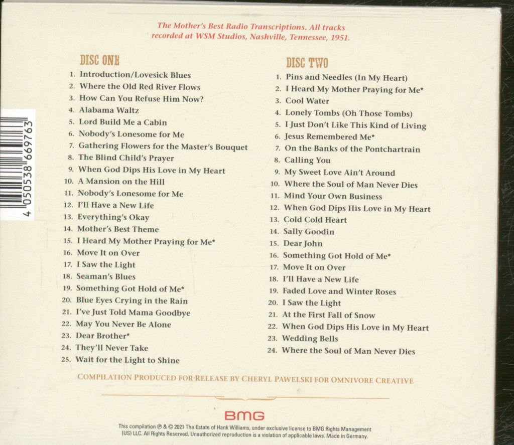 Hank Williams - Pictures From Life's Other Side - Double Cd