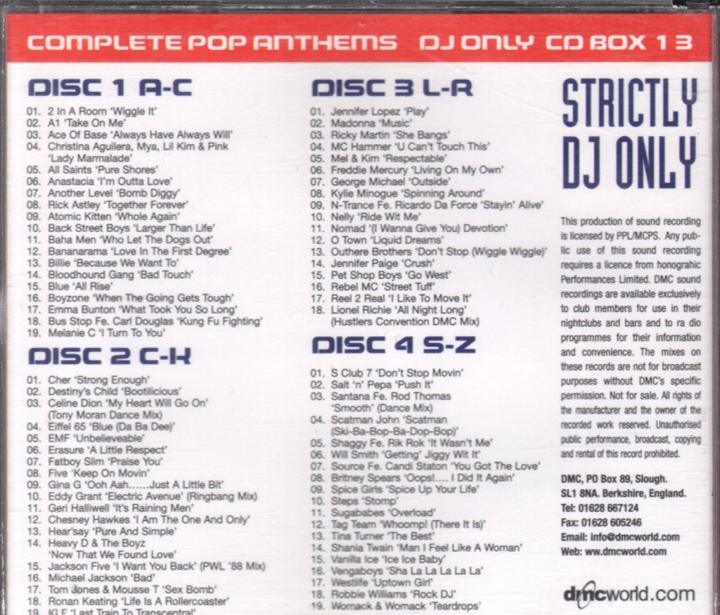 Various Artists - DMC Presents... Complete Pop Anthems Vol.1 - Cd Set