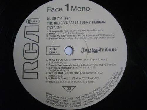 Bunny Berigan - Indispensable Bunny Berigan - Double Lp