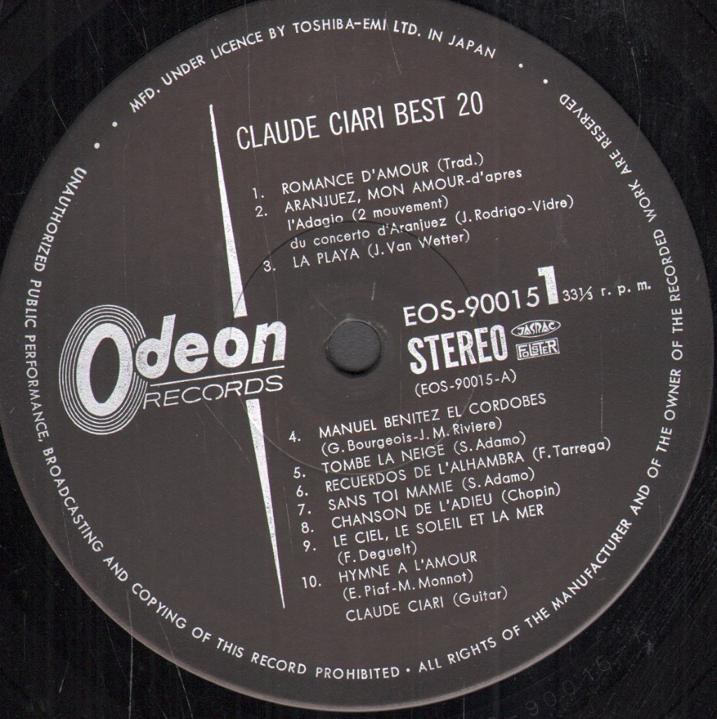 Claude Ciari - Best 20 - Lp
