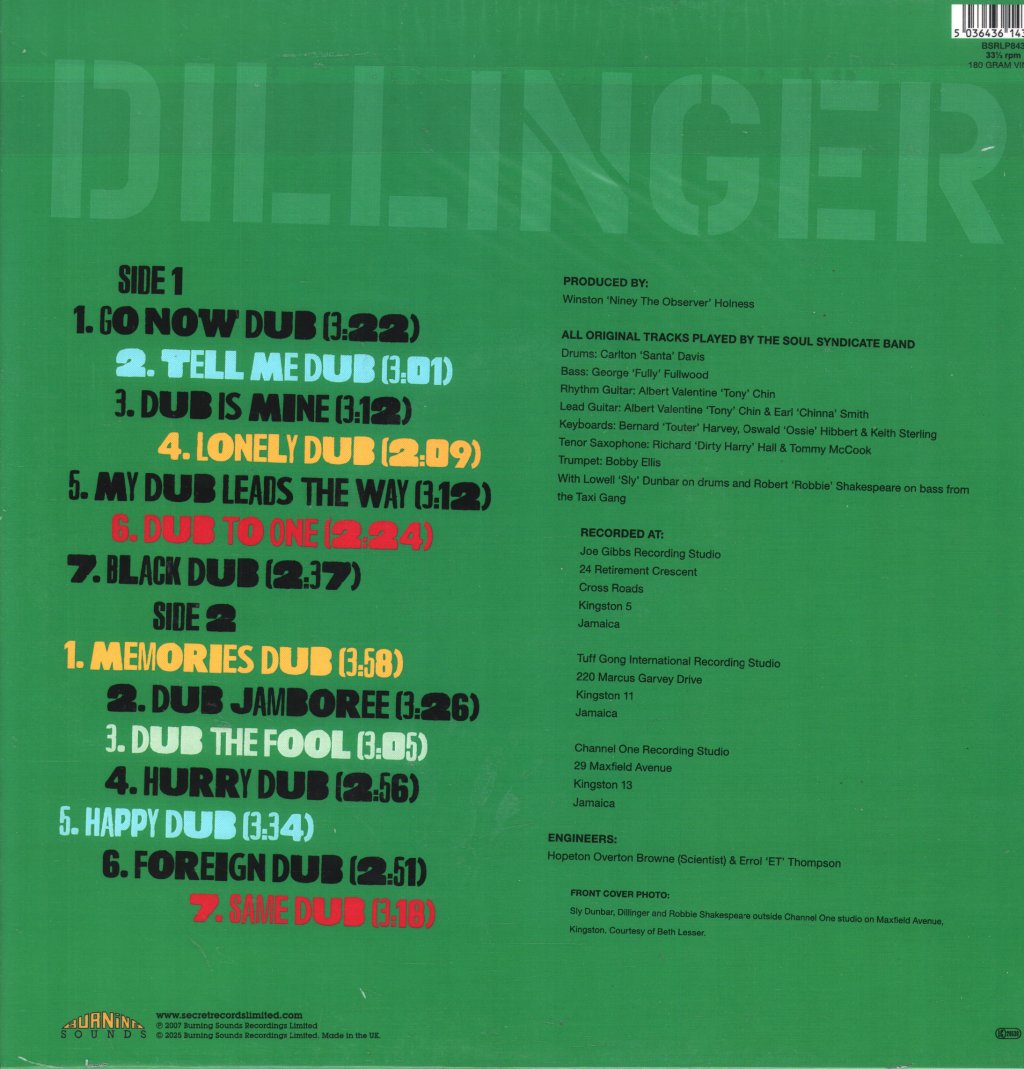 Dillinger - Dub To One - Lp