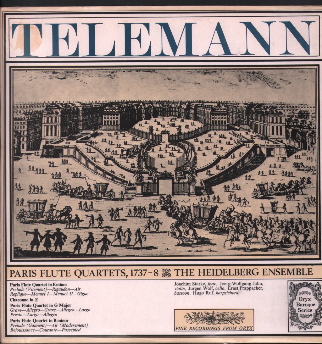 Heidelberg Ensemble - Telemann, Paris Flute Quartets, 1737-8 - Lp