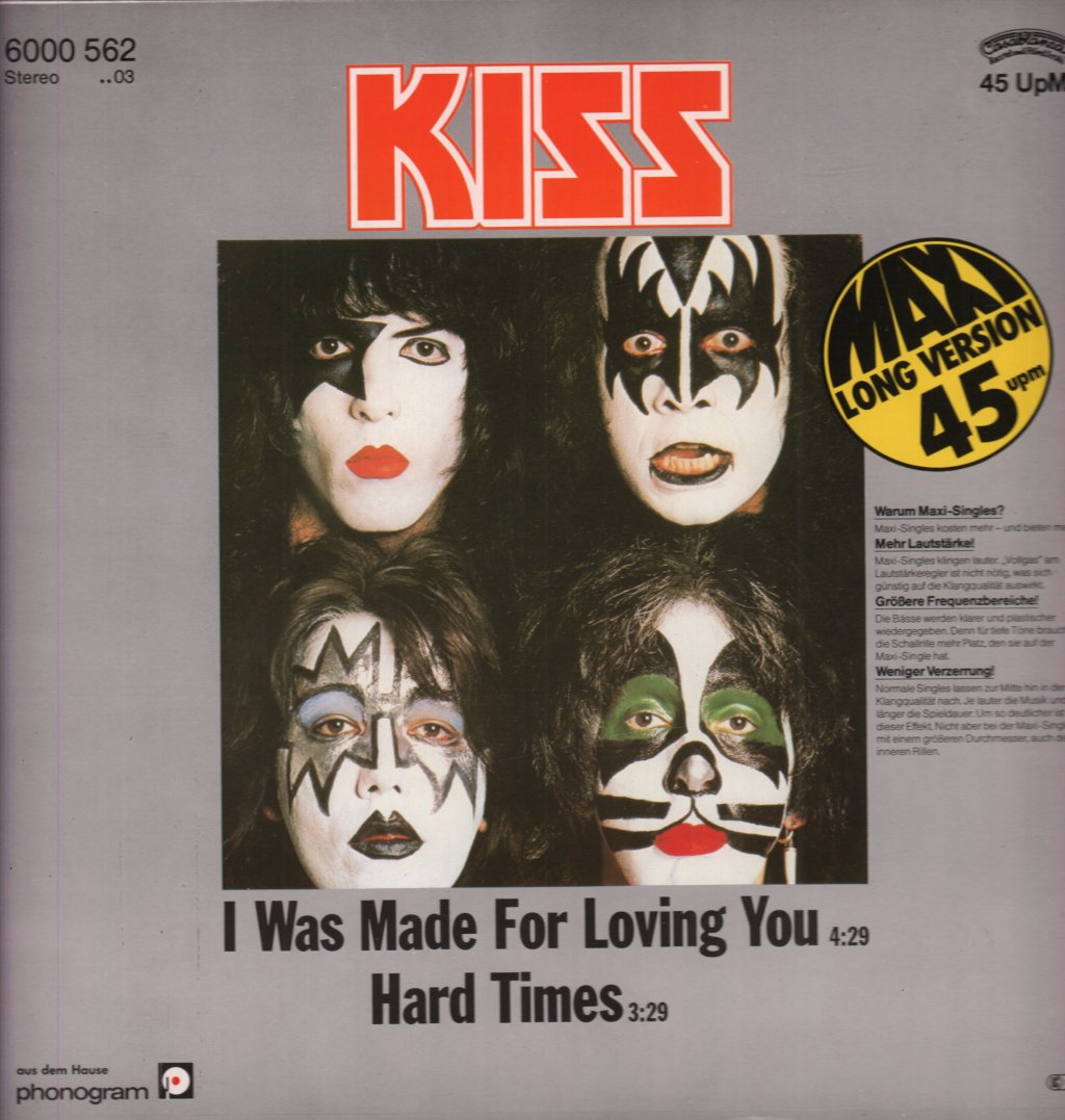 Kiss - I Was Made For Loving You - 12 Inch