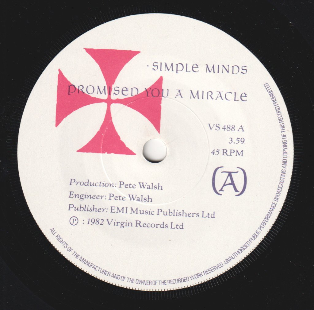 Simple Minds - Promised You A Miracle - 7 Inch