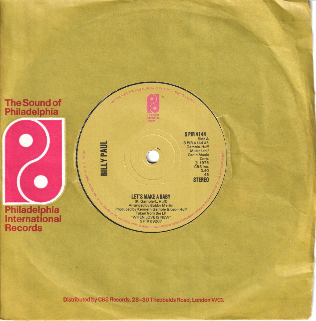 Billy Paul - let's make a baby - 7 Inch