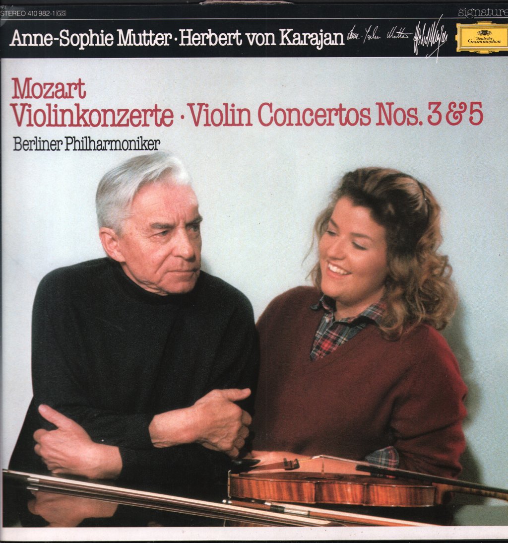 Anne-Sophie Mutter / Herbert Von Karajan / Berlin Philharmonic Orchestra - Mozart Violin Concertos Nos 3&5 - Lp