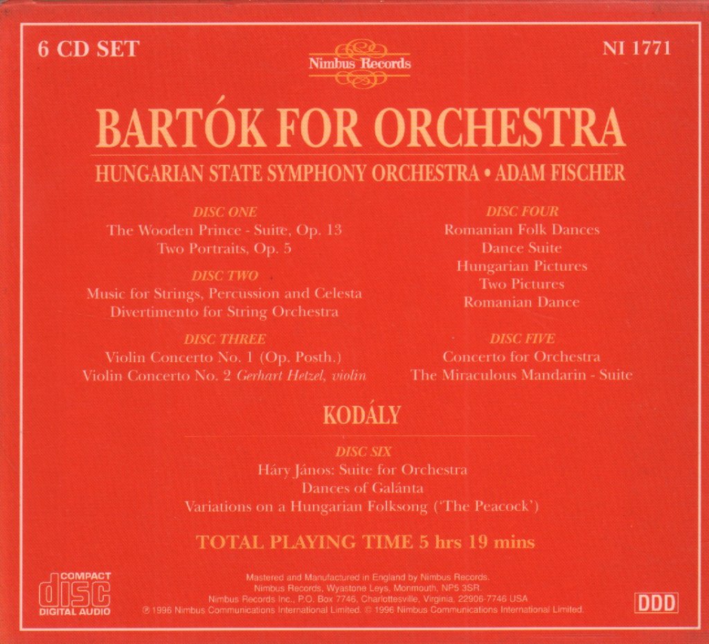 Bela Bartok - Bartok For Orchestra - Cd Set
